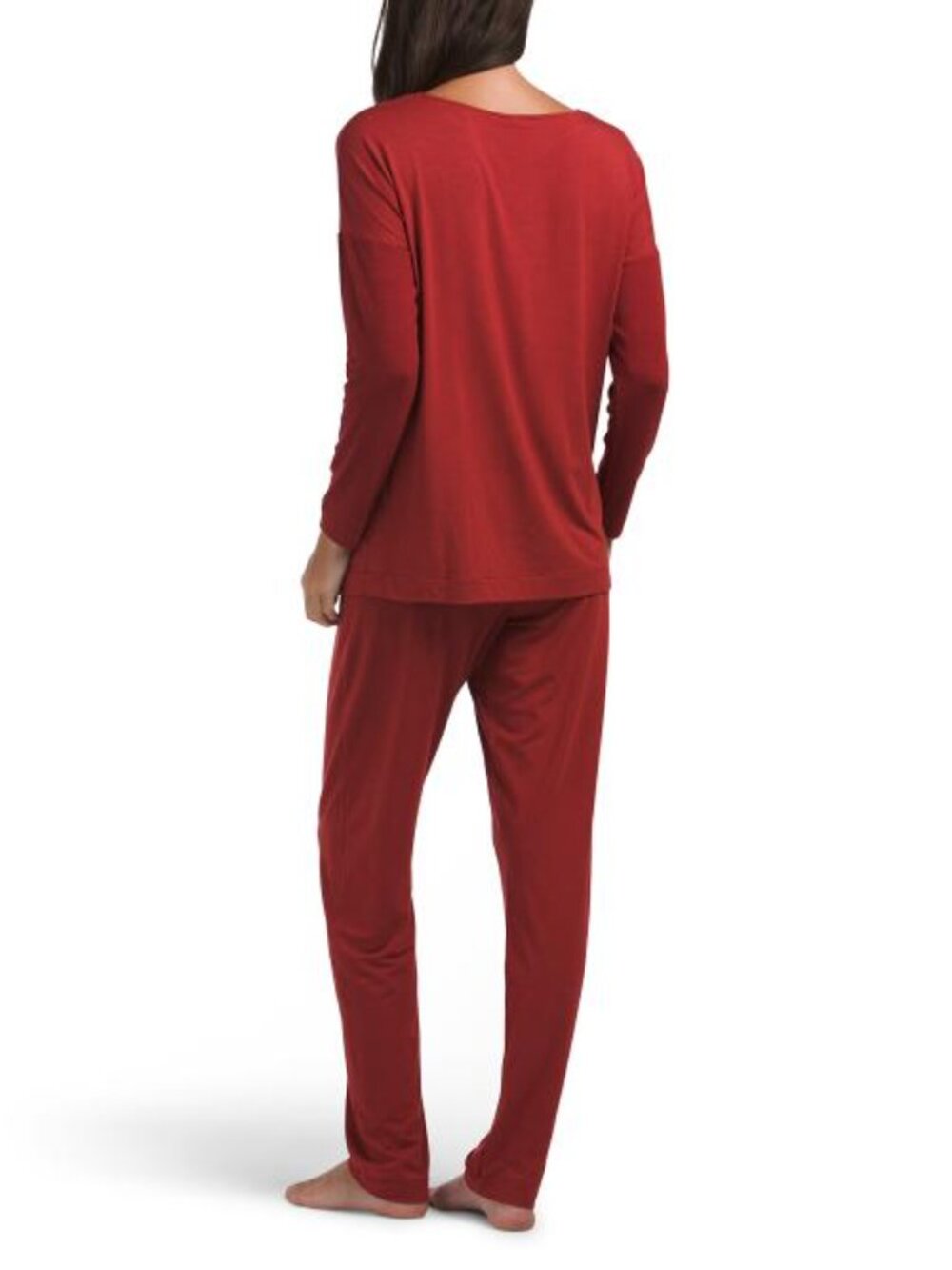 HANRO 2pc Natural Living Drop Shoulder Long Pajama Set - Picture 2 of 2